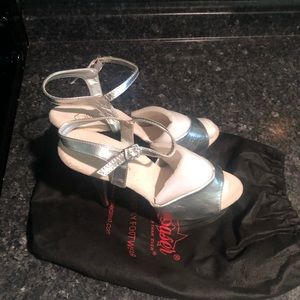 Size 10 Silver stiletto platform shoes